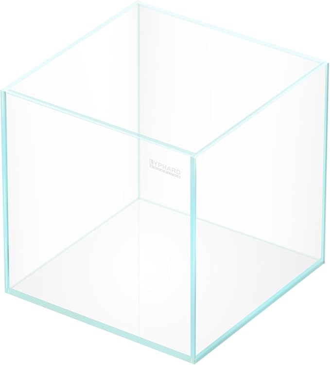 33 Gallon Cube Rimless Aquarium, Ultra Clear Low Iron Large Fish Tank, L19.7×W19.7×H19.7 Glass Thickness 8mm with EVA Foam Leveling Mat