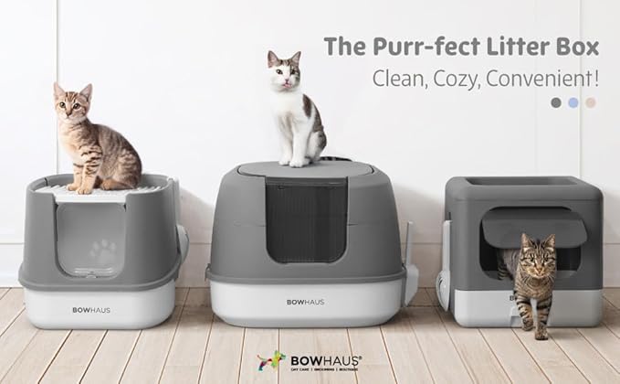 Foldable Cat Litter Box w/Lid, Scoop & Mat, Drawer Design Cat Toilet for Kitten, Two-Way Entry Kitty Litter Box, Odor Control & Easy to Clean, Beige/Pink