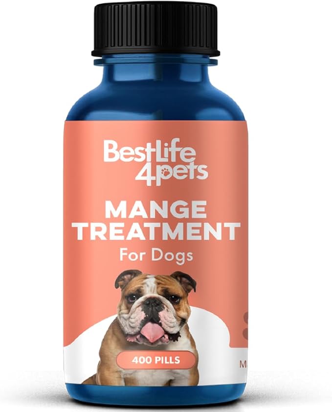 Mange Treatment for Dogs, Natural Dog Itching Skin Relief for Demodectic & Puppy Mange, Mites, Canine Scabies, Helps Dogs Skin Irritation, Hot Spots, Hair Loss, and Canine Dandruff, 800 Odorless Pills