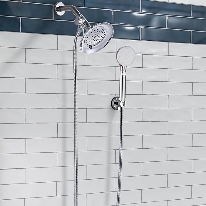 VSincerity Dog Shower Head Sprayer Pet High Pressure 3 Mode Handheld with ONOFF Switch Metal Diverter 100Inch ExtraLong Stainless steel Hose No Drill Hook Chrome 2 Piece Set