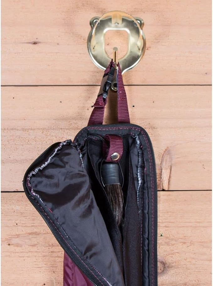 Dura-Tech Deluxe Fake Horse Tail Bag | Protects Fake Horse Tail | Full-Length Zipper | Tangle-Free Lycra Sleeve | Secure Tail Fastener | Handy ID Pocket | Color Burgundy