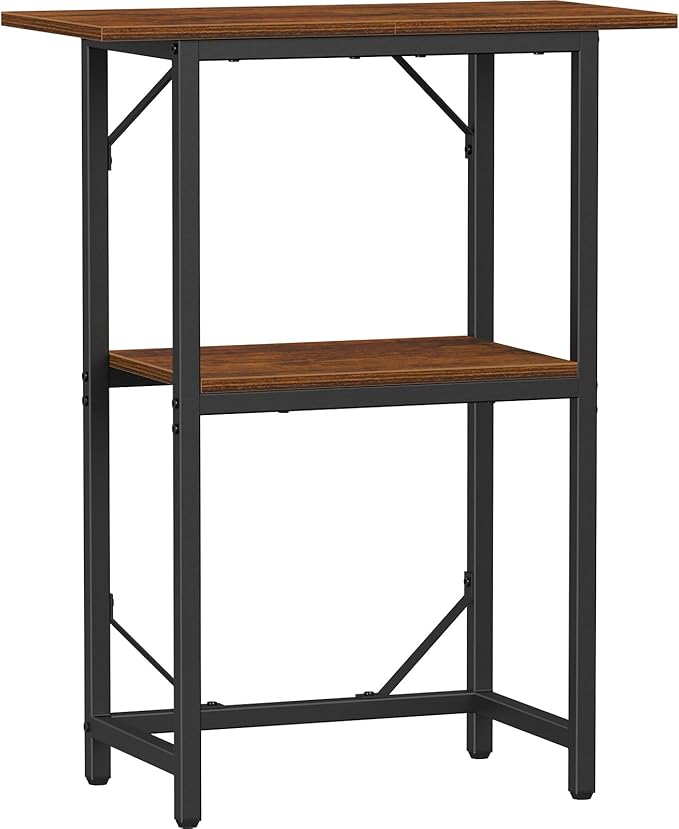 Snughome 10-20 Gallon Fish Tank Stand, Aquarium Stand 2-Tier Storage Shelves, Heavy Duty Terrarium Stand for Home Office Fish Tank Shelf, 24" L x 11.8" W x 30.7" H, Rustic Brown