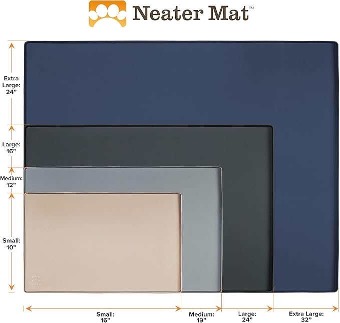 Neater Pet Brands Neater Mat - Waterproof Silicone Pet Bowls Mat - Protect Floors from Food & Water (19" x 12", Cappuccino)