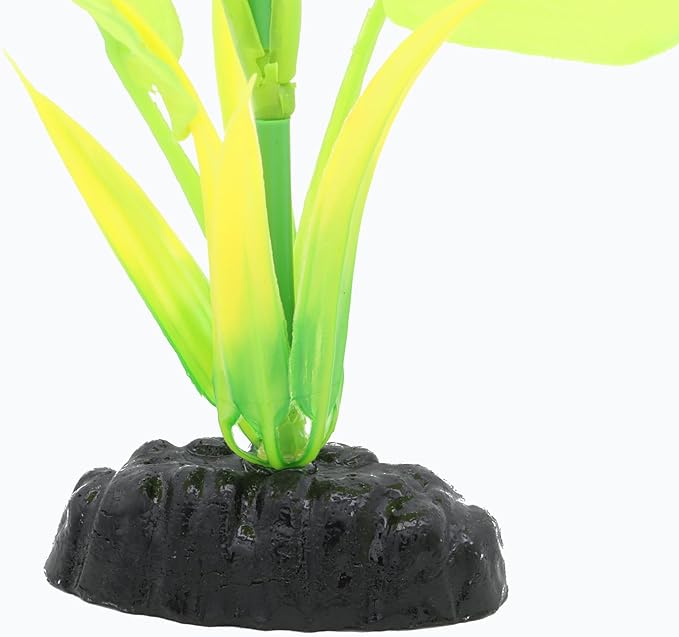 2-Pack 12 Inch Aquarium Silk Aquarium Plants, Artificial Plastic Plant for Small Tank, Goldfish, Fish Hides (Light Green, 12 Inch)