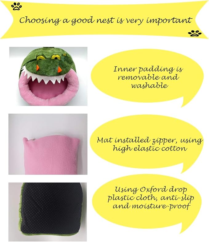 LEFTSTARER Guinea Pig Rat Bed and Hideout for Ferret Hedgehog Sleep and Hide, Hamster Small Pet Animals Supplies Toy Cage Accessories Nest