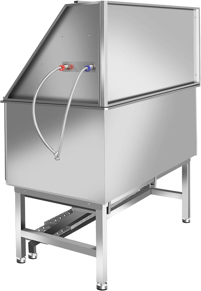 50 Inch Electric Dog Bathing Station For Large Dogs, Height Adjustable Stainless Steel Dog Pet Washing Station, Professional Dog Grooming Tub With Electric Lift, Pet Wash Bath Station (50" Right door)