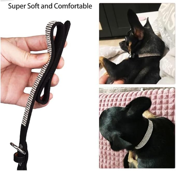 Rhinestone Dog Collar for Small Dogs, Bling Diamond Fancy Crystal Glitter Pretty Jewel Pet Puppy Collars for XXS XS Small Medium Large Breed Girl Dogs Female Cats Kitten, Colorful Red S