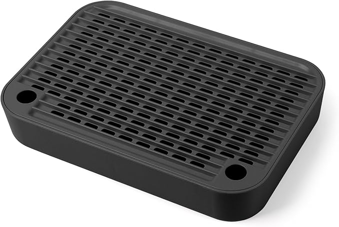 Cat Litter Box Ramp Mat with Filter Function, Cat Step Pedal Stool for Self-Cleaning Litter Box, Easy to Clean, Ideal for Kitten & Elderly Cats (Black)