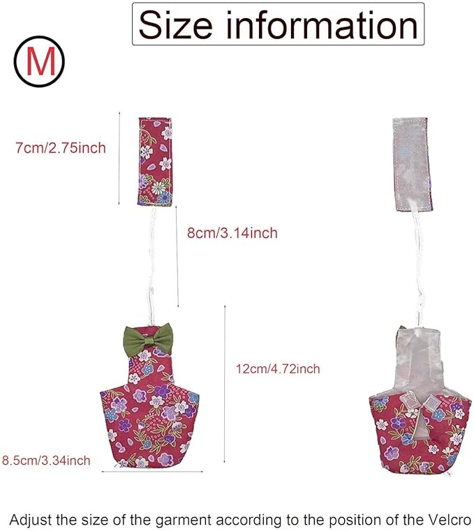 2 PCS Star Parrot Clothes for Birds Red&Balck Reusable Canary Birds Boutique Flyper Adjustable Bird Diape