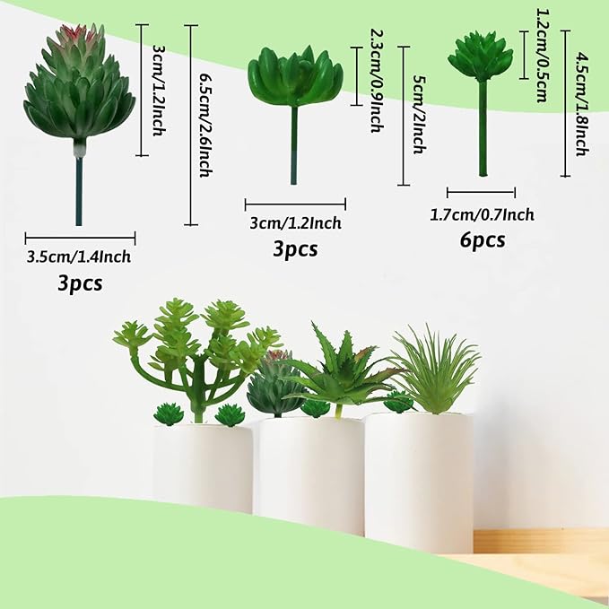 Succulents Plants Artificial, 22pcs Green Fake Succulents, Mini Faux Succulents for DIY Crafting Home Terrarium Floral Wall Garden Arrangement Office Decoration (Unpotted)