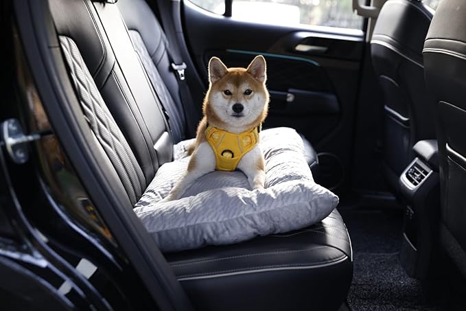 FUNNY FUZZY 2 in 1 Dog Bed Crate Pad Mat, Washable Reversible Floor Sleeping Mats,Fluffy Kennel Pad for Medium Sized Dog,Indoor Cats,Sleeping Mattress, 29.9" × 18.9", Light Grey