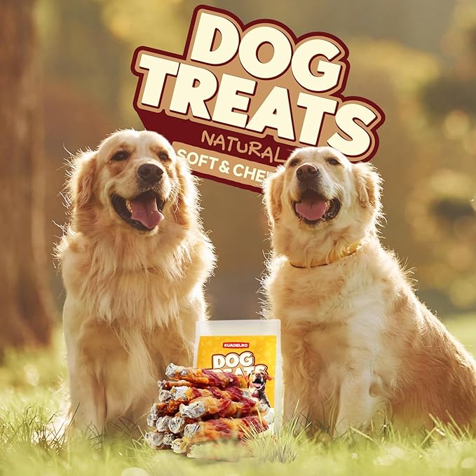 Chicken Duck Wrapped Cod Skin Sticks Dog Treats, Rawhide Free Dog Chews Long Lasting HealthTeeth Training Treats for Medium and Large Breed 10.58oz/12-14pcs