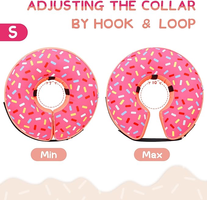 Supet Inflatable Dog Cone Collar Alternative After Surgery, Doggie Neck Donut Collar Recovery ECollar for Post Surgery, Soft Dog Cone for Small Medium Puppies Cats