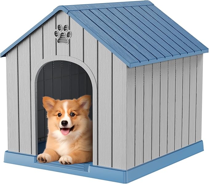 Vixzen Dog Houses Resin Outdoor Dog Kennel Small Indoor Dog House for Home & Garden Use