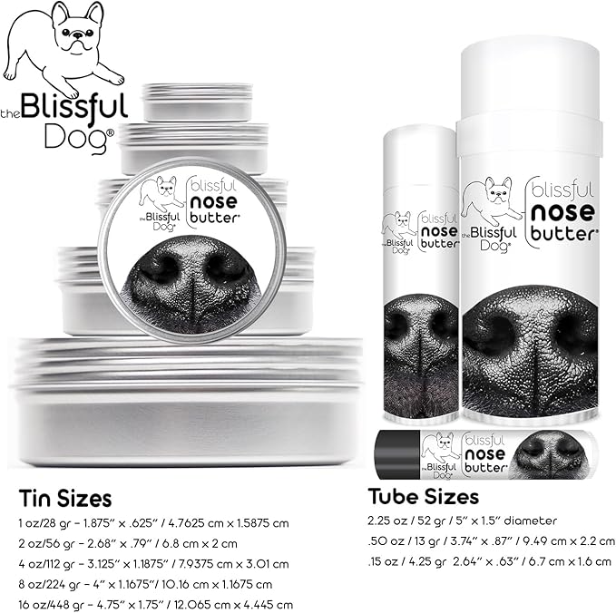 The Blissful Dog Border Collie Nose Butter for Dry, Cracked Skin, Lick-Safe Dog Nose Balm with Moisturizing Shea Butter, Almond, Olive, and Essential Oils, Pet Supplies, Uncented, 1 oz.