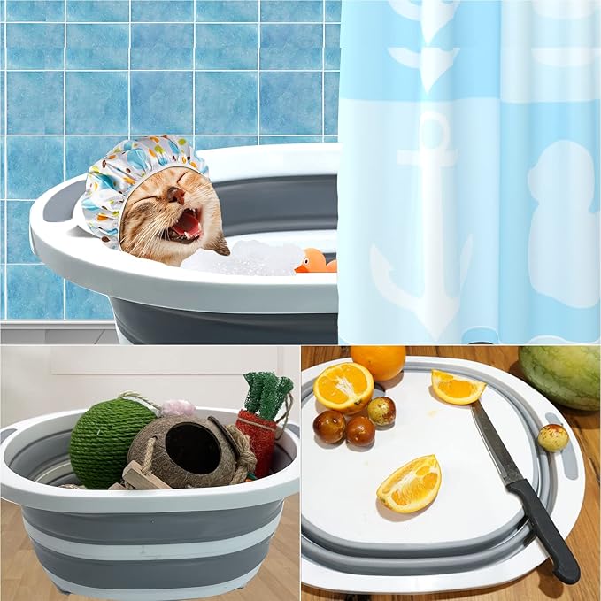 Fhiny Open Cat Litter Box, Small Litter Box for Kittens Low Entry Kitty Potty Pan Foldable Travel Toilet Waterproof for Indoor Small Pet Senior Cats 15.7"×12.5"