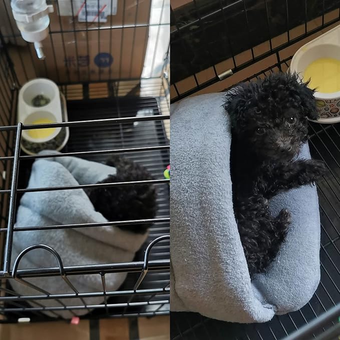 kathson Rabbit Cave Sleeping Bed Guinea Pig Hideout Cozy House Pet Soft Warm Fleece Winter Slipper Cushion Small Animal Nest Cage for Ferrets Squirrel Hamster Chinchilla Rat Hedgehog Bunny