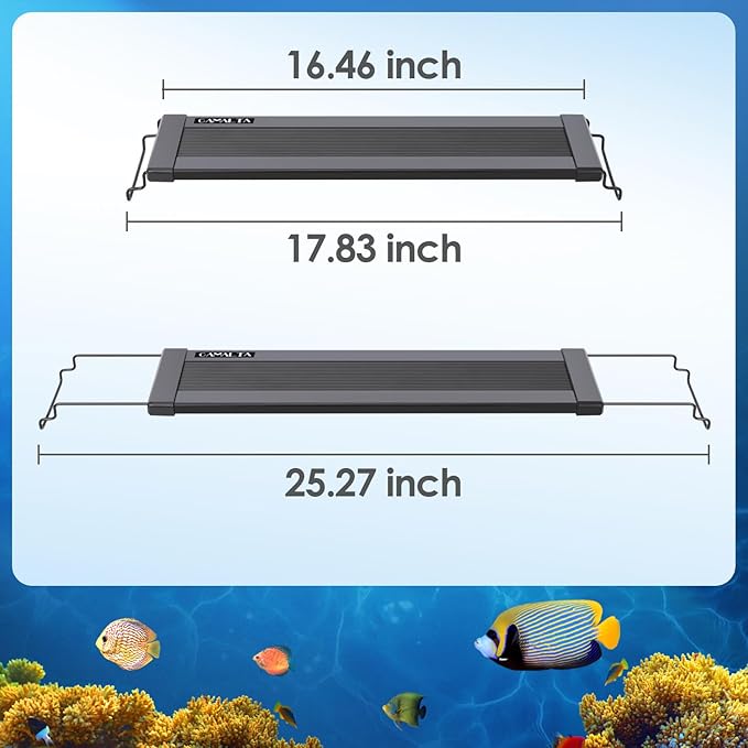 Aquarium Light,18W 24/7 Natural Mode,9 Light Modes(Water Grass Mode & 7 Colors & Cycle),Adjustable Timer and 7 Color Brightness - with Expandable Mounting Bracket for 18~24IN Fish Tank