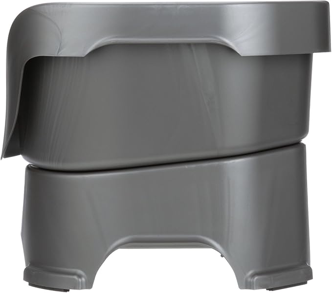 Neater Pet Brands Neater Feeder Deluxe Mess Proof Dog Bowls Elevated for Medium Dogs 19-40 lbs, Made in USA, No Spill Raised Dog Food Bowl Stand Feeding Station, Food and Water Bowl Set, Grey