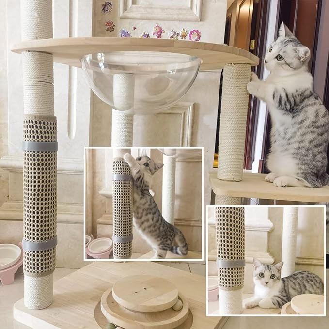 Cat Nail File Scratcher, Cat Scratch Pad Wrapped Around a Cat Scratching Post, Nail File for Cats with 80 Aluminum Oxide Grit, Cat Nail File Can Help to Trim Your Cat's Nails and Protect Scratch Post