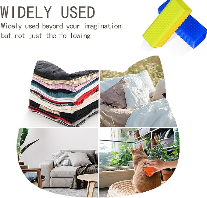 2pcs Pet Dog Cat Hair Remover, Pet Hair Removal Tool, Hollow Cleaner Brush for car,Interior, Furniture, Sofa (blue and yellow)