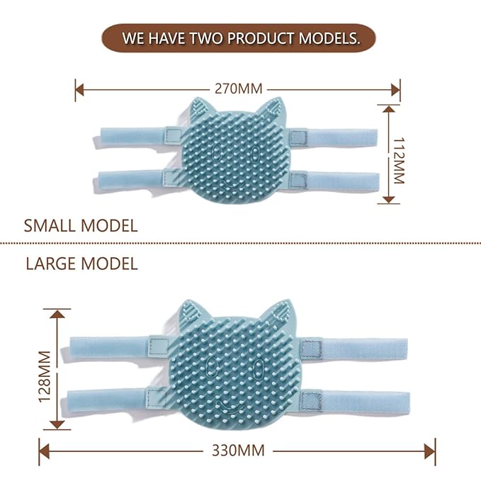 Cat Pet Self Grooming Comb Brush - Multi Functional Catnip Flavor Corner Massage Glove Tool for Kitten Puppy Relaxing, Extra Soft Silicone Pins Handy Hair Shedding Trimming