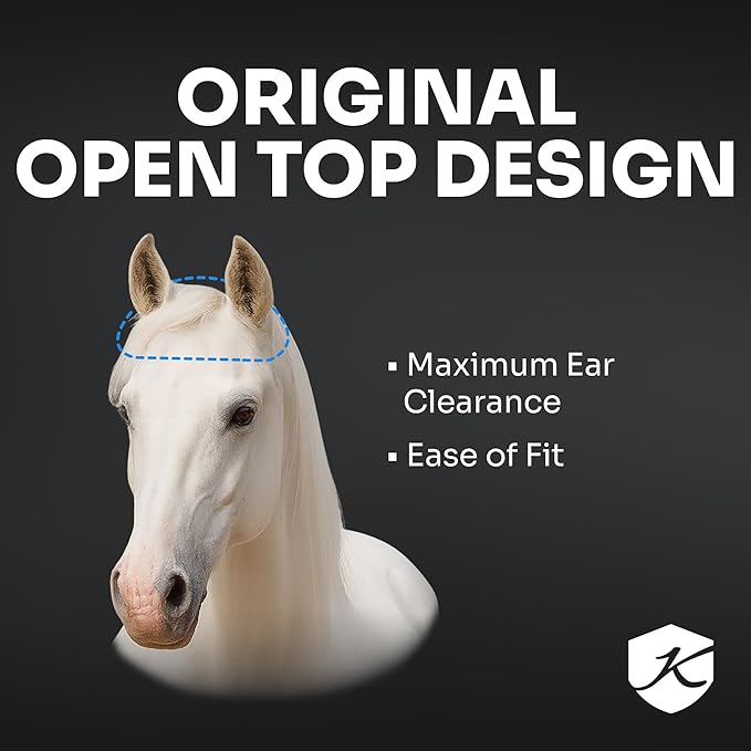 Kensington UViator CatchMask Horse Fly Mask with Web Trim UV Eye Protection Mask for Horse - XL, Atlantis