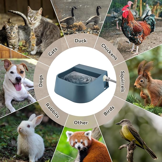 NAMSAN Automatic Dog Water Dispenser with Float Valve, 3/4'' Anti-Bite Metal Pipe, Outdoor Automatic Water Dispenser for Cats Chicken Animals, Goat Waterer, Livestock Water Trough