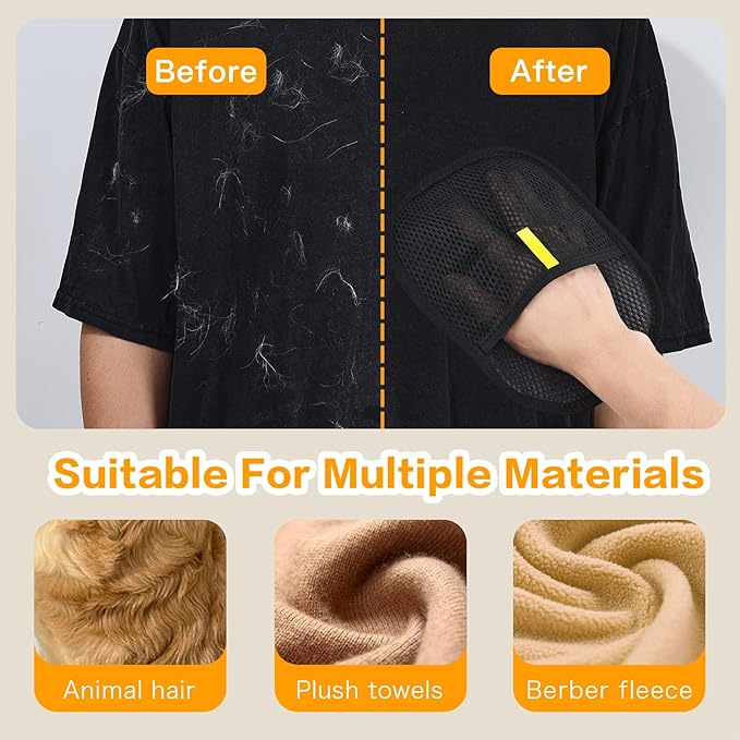 5pc Pet Hair Removal Gloves, Reusable Cats & Dogs Pet Hair Removal Tool,Efficient Pet Hair Removal Electrostatic Gloves is Suitable for Clothes, Sofas, Beds and Carpets