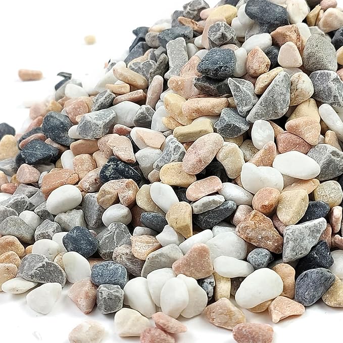 2 lbs Succulent and Cactus Pebbles Gravel, 3/8 Inch Mixed Color Decorative River Rocks for Plants Indoor, Vases, Terrarium, Potted Top Dressing and Outdoor Decorative Stones