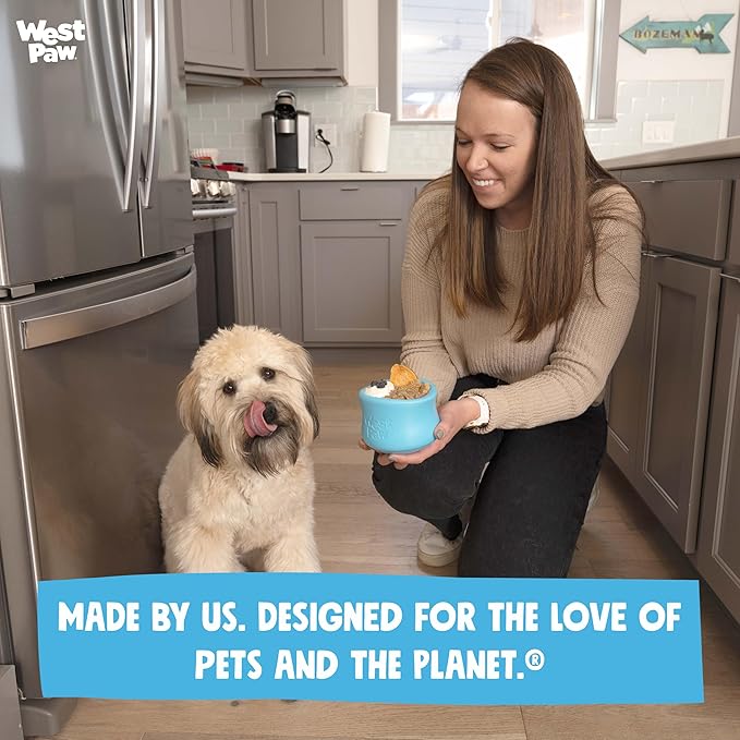 WEST PAW Zogoflex Limited Edition Toppl Treat Dispensing Dog Toy Puzzle – Interactive Chew Toys for Dogs – Dog Toy for Moderate Chewers, Fetch, Catch – Holds Kibble, Treats, X-Large 4.75", Periwinkle