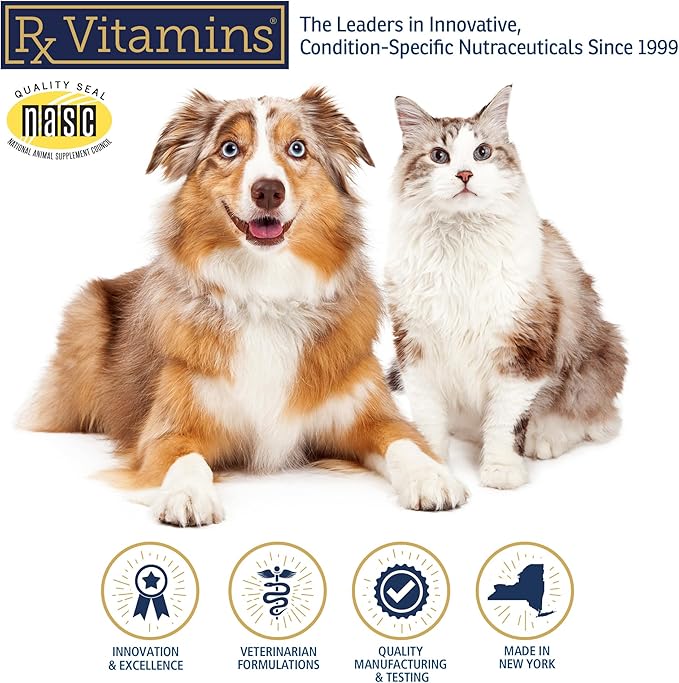 Rx Vitamins Feline Minerals - Taurine for Cat Heart Health - Calcium for Joint Supplement - Immune Support for Cats with Magnesium & Potassium - Skin and Coat Supplement - 8oz