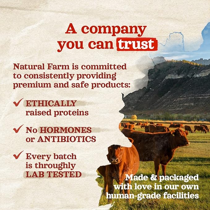 Natural Farm Beef Trachea (12 Inch, 8 Pack), 100% Beef Chews, Natural Glucosamine and Chondroitin for Joint & Hip Mobility, Bone Strength β Low Fat Crunchy & Crispy Treats for All Dogs