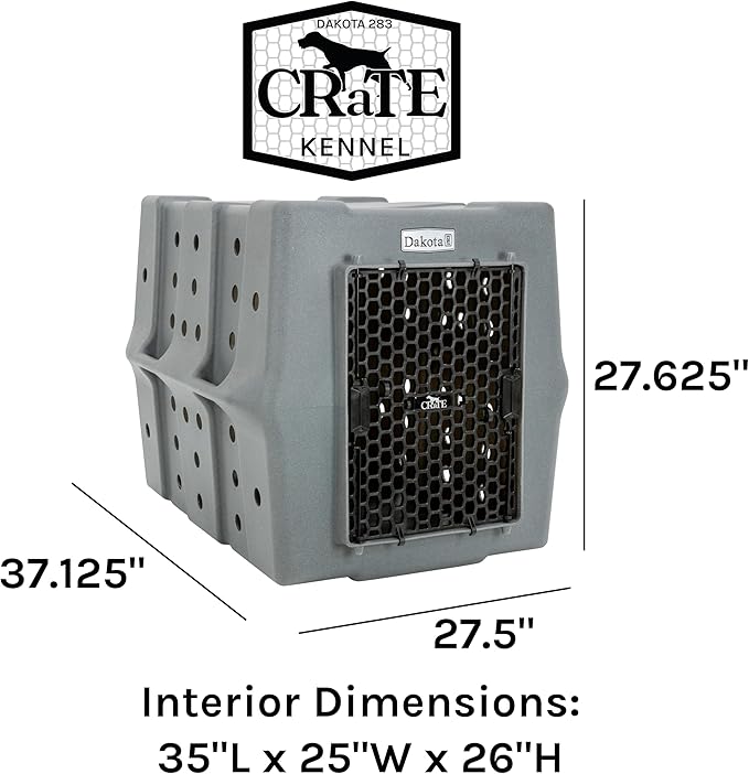 Dakota 283 Crate - Canine Rough and Tough Economy Kennel (Dark Granite, Intermediate)