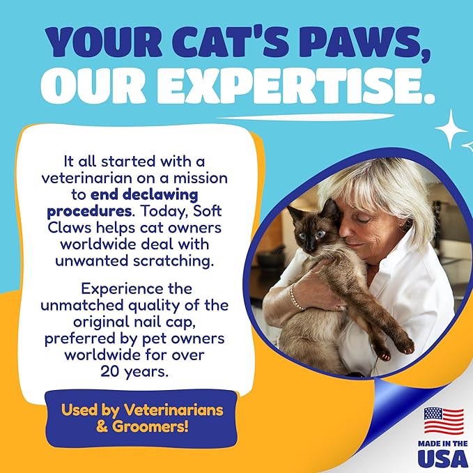 Soft Claws Cat Nail Caps for Large Cats – (40 Caps, The Games) - Made in USA - Veterinarian-Developed | Protects Furniture & Skin - Easy to Apply, Long-Lasting Anti-Scratch Soft Cat Claw Covers