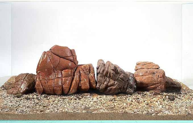 LANDEN Elephant Skin Stone Natural Multi-Texture Rocks (18lbs, 3~9 inches,7pcs) for Aquarium, Paludarium, Terrariums, Landscaping, Decorative of Caves, Waterfalls, Cliffs