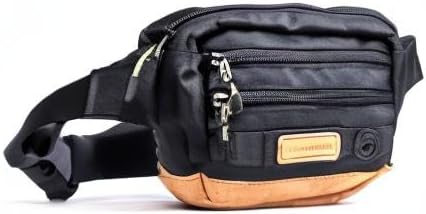 Wilderdog Utility Fanny Pack stores Treats, Balls, Keys in 3 Pockets with adjustable strap and Poop Bag dispenser (Black)