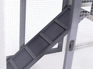 GEGURI Large Rabbit Hutch Indoor Outdoor Chicken Coop Wooden Bunny Cage with Waterproof Roof