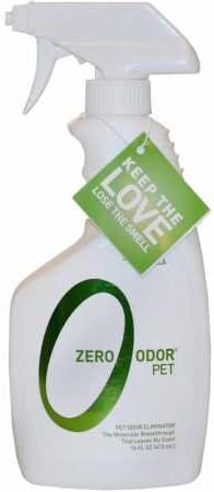 Zero Odor - Pet Odor Eliminator for Strong Odor, Eliminate Air & Surface Odors – Patented Molecular Technology Best For Carpet, Furniture, Beds Smell Great Again (Over 400 Sprays Per Bottle)