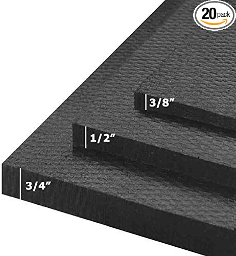 American Floor Mats Heavy Duty Horse Stall Mats - Thick, Durable Rubber Flooring - Solid Black - 8' x 10' Set (20 Tiles Total)