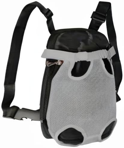 FEimaX Dog Carrier Backpack Pet Legs Out Front Cat Travel Bag, Adjustable Puppy Backpacks Carriers Hands-Free for Small Medium Dogs Cats Hiking Traveling Camping Daily Walking (Large, Grey)