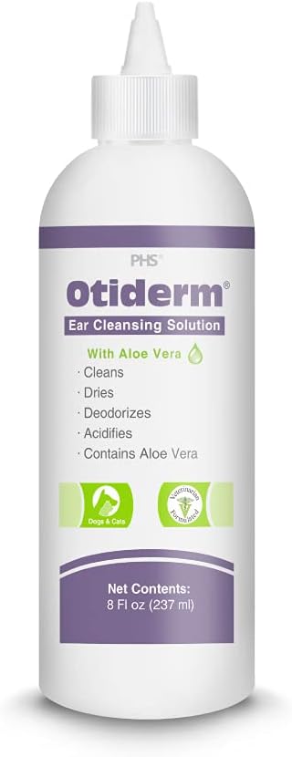 Ear Cleansing Solution with Aloe Vera for Dogs & Cats, Anti-Irritant Formula with Neutral pH and Aloe Vera, Deodorize & Gently Clean - 8 fl oz
