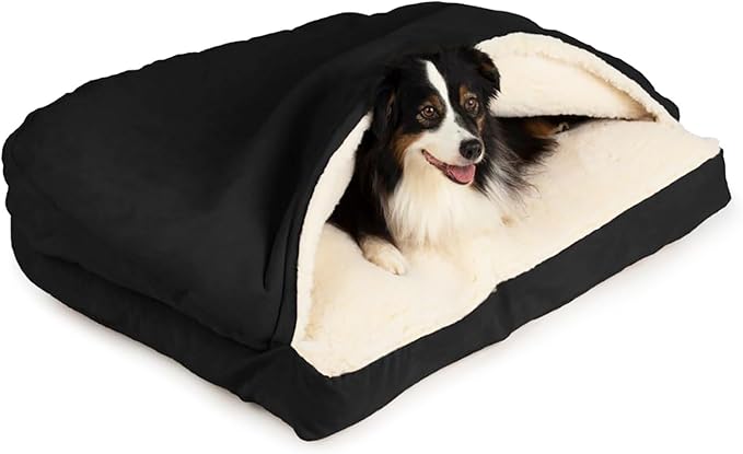 Snoozer Pet Products Luxury Rectangle Cozy Cave Dog Bed with Microsuede, Small, Black
