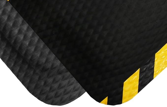 American Floor Mats Hog Heaven Premium 7/8" Black & Black Border 5' x 6' Nitrile Backed Anti-Fatigue Comfort Mat