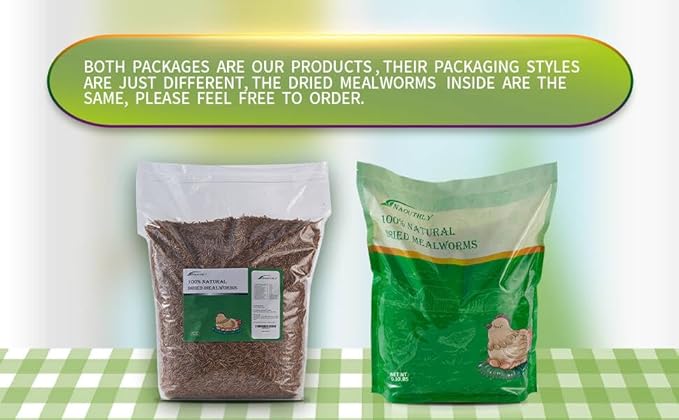 10lbs Dried Mealworms - Premium Non-GMO Chicken Feed, Nutritious High Protein Meal Worms- Food and Treats for Laying Hens, Wild Birds, Ducks, Chicken