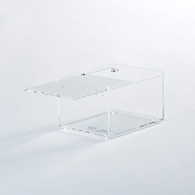 REPTI ZOO Magnetic Acrylic Case 4.1"x3.3"x2.5" Nano Enclosure Reptile Breeding Box Terrarium Cage Tank Tarantula Scorpion Sling Isopods Lizards Roach Invertebrates Insect Mantis