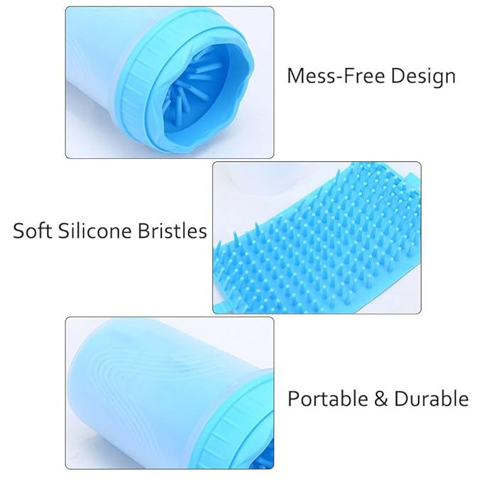 Dog Paw Cleaner Cup - Silicone Bristle Pet Paw Washer for Small, Medium, and Large Dogs & Cats | Easy-to-Use, Mess-Free Paw Cleaning Tool for Muddy Paws