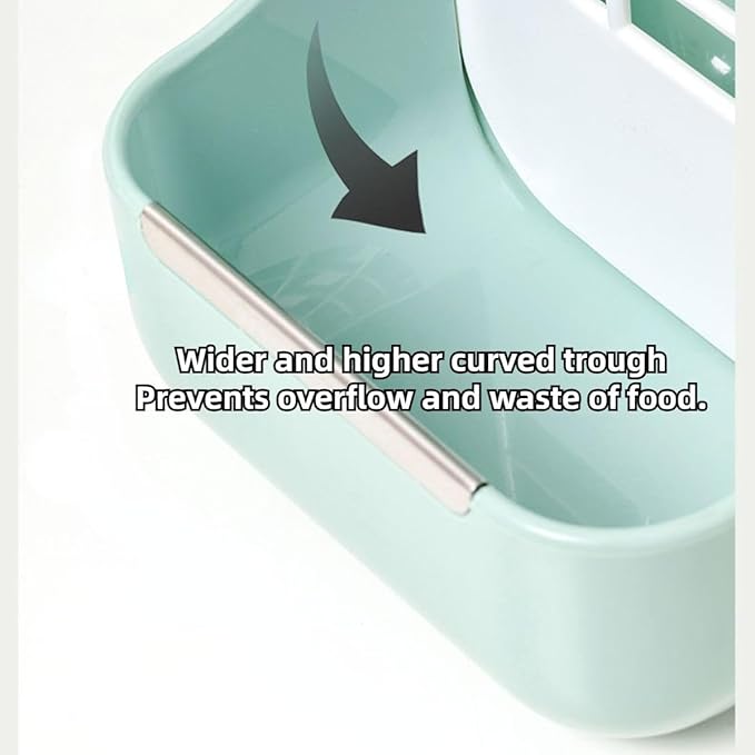 2 in 1 Food Hay Feeder for Guinea Pig, Rabbit Feeder, Indoor Hay Feeder for Guinea Pig, Rabbit, Chinchilla, Feed Bowls Use for Grass & Food (Blue)