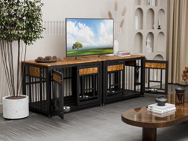 Heavy Duty Dog Crate Furniture for Large Dogs, Decorative Pet House End Table, 42inch Large Wooden Cage Kennel Furniture Indoor for Medium Dog