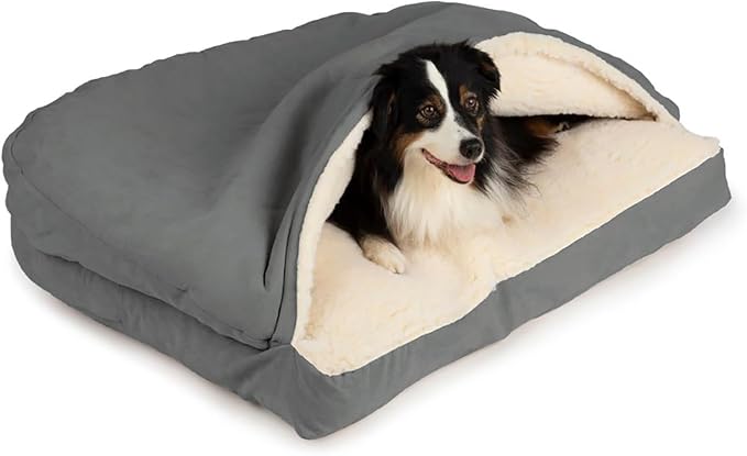 Snoozer Pet Products Luxury Rectangle Cozy Cave Dog Bed with Microsuede, Extra Large, Anthracite